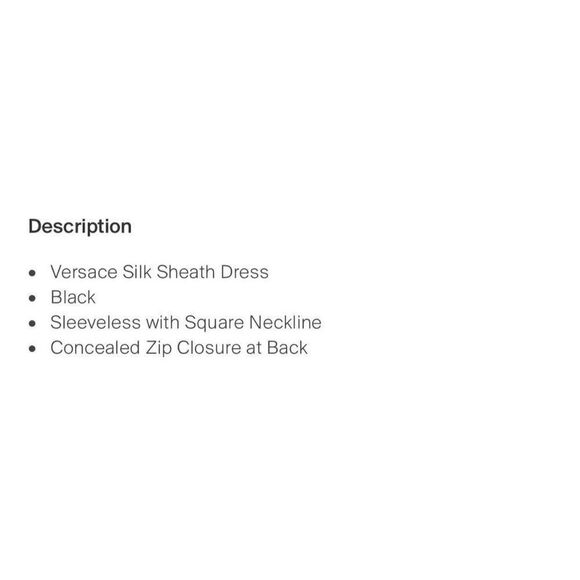 Versace Authentic Solid Black Silk Tank Knee Length Bodycon Dress 40 Small US 4 - Picture 4 of 9